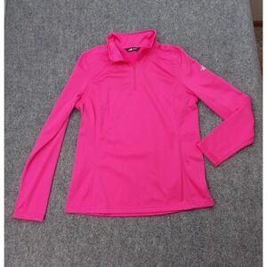 The North Face Pullover Womens Large Hot Pink 1/4 Zip Long Sleeve Performance